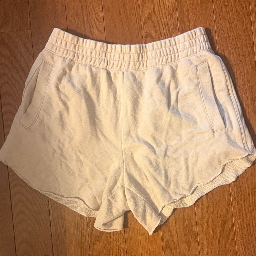 Aerie Off-White Athletic Shorts